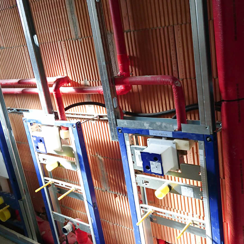 structura simpla perete pt  instalatii.